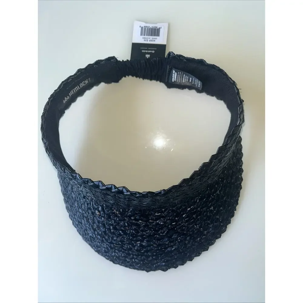 Hemlock Hat Co. Capri Visor (Onyx) Hand-woven elastic strap closure